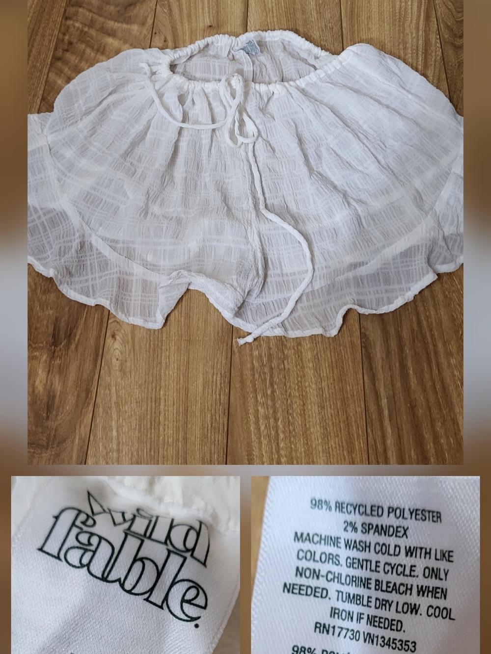 Girls' White Crinkled Skirt - Lightweight Casual Bottom